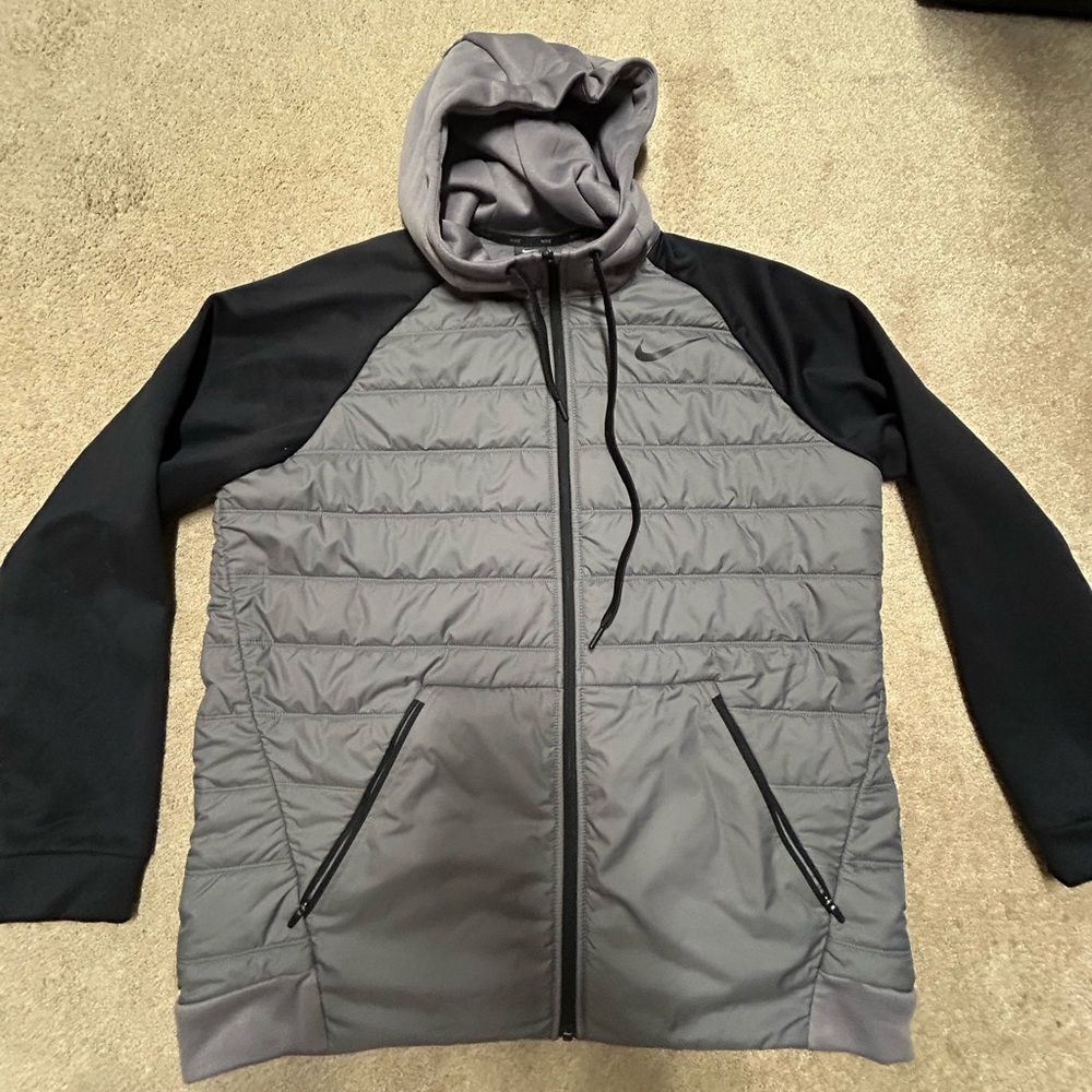 Nike Men's Gray and Black Hooded Jacket Men’s XL